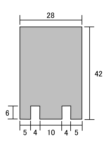 塗框　両面用　上桟・下桟　寸法図